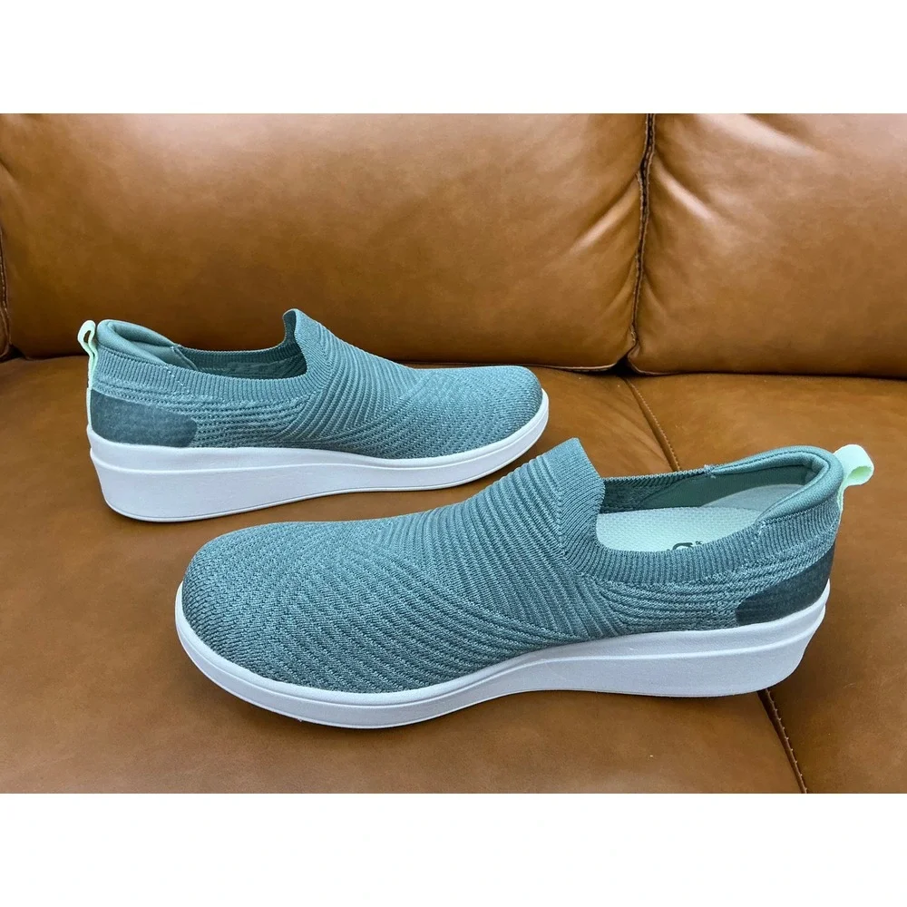 Ryka Limitless Slip-On Sneakers Womens 8W Forest Green Washable Knit